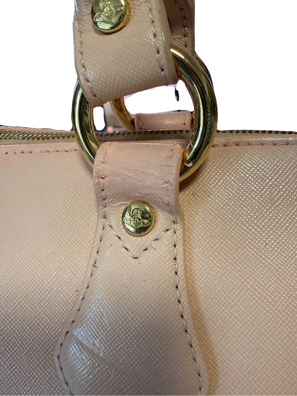Vivienne Westwood Anglomania Blush Pink Leather Tote  **damaged/peeling -READ - Picture 6 of 16
